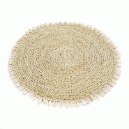 Bazar Bizar Set de table en herbe de mer coquillages 38x38x1 cm naturel - beige Matériau naturel BAJN057N