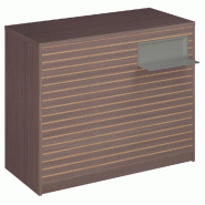 Comptoir Vertigo H T03nat. Spl.Droit L120cm 2tabl.Couliss.4tab.Amovib-noyer