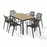 DCB GARDEN Ensemble repas de jardin 6 places en aluminium gris anthracite - BOSTON TIAGO - gris aluminium BOSTONTB150+TIAGONX6 DCB GARDEN Ensemble repas de jardin 6 places en aluminium gris anthracite - BOSTON TIAGO - gris aluminium BOSTONTB150+TIAGONX6