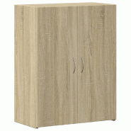 Décoshop26 - Meuble de bureau armoire de rangement en bois d'ingénierie couleur chêne 60 x 32 x 77,5 cm DEC024478 - Bois massif 3000254726586