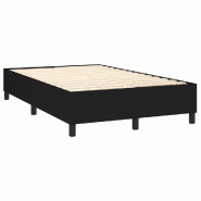 Décoshop26 - Sommier à lattes sur pieds cadre de lit 120x200 cm tissu noir TDL0207032 - noir 3001155788000
