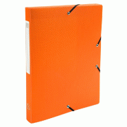 Exacompta Lot de 8 Boîte de classement polypro OPAK, dos de 25, coloris orange - orange plastique 59689E