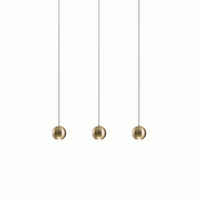 Gea Luce Lampe À Suspension Linéaire Multiple Guya S/3 24W Led 3000K 1525Lm 36° Or Avec Rosace Noire - Gealuce - GUYA S/3 - ORO
