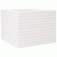 Helloshop26 - Jardinière bac lit surélevé plantes fleurs terrasse jardin 60 x 60 x 46 cm bois de pin massif blanc 02_0037713 - 3000214276229