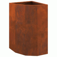 Helloshop26 - Jardinière d'angle moderne épurée pour extérieur 30 x 30 x 50 cm en acier rouillé 02_0052921 - acier 3000237652734