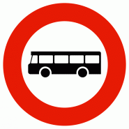Panneau d'interdiction B9F - Accès interdit aux véhicules de transport en commun Panneau d'interdiction B9F - Accès interdit aux véhicules de transport en commun