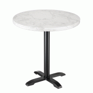 Plateau de table rond effet marbre blanc 600mm | Bolero - DC300