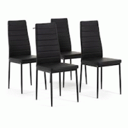 RATTATAN Lot de 4 chaises avec dossier haut rembourrées en similicuir, élégantes et confortables, idéales pour cuisine, salle à manger,restaurant