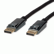 ROLINE Câble DisplayPort v1.4, DP M - DP M, noir / argent, 3 m ROLINE Câble DisplayPort v1.4, DP M - DP M, noir / argent, 3 m