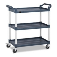 Royal Catering chariot de service cuisine 3 plateaux roulettes - 150 kg gris aluminium et plastique - gris 3000176198980 Royal Catering chariot de service cuisine 3 plateaux roulettes - 150 kg gris aluminium et plastique - gris 3000176198980