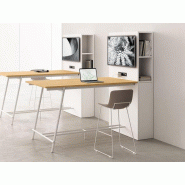Table haute connectée Knot avec support TV et prises connectées Table haute connectée Knot avec support TV et prises connectées