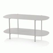 AQA Design Table basse en métal blanc VITO L.100 P.50 H.45 MP03015 - blanc métal MP03015