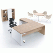 Bureau de direction avec retour Mito - MDD. - 180, Gauche, Sycomore clair