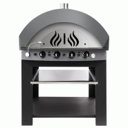 Four à pizza à gaz gris sur support - 9 pizzas Ø 25 cm | Ggm