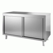 Gastro-Inox Armoire de travail en inox avec portes coulissantes 1300x700x880mm - inox 7445908532575