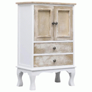Helloshop26 - Armoire à tiroirs moderne 50 x 30 x 80 cm avec 2 portes et 2 tiroirs style déco intérieure en bois blanc 02_0046462 - blanc Bois manu