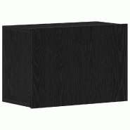 Helloshop26 - Meuble TV mural pratique avec rangement 60 x 30 x 41 cm en bois d'ingénierie chêne noir 02_0051833 - noir Bois massif 3000237115819