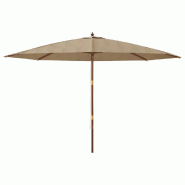 Helloshop26 - Parasol mobilier de jardin avec mât en bois 400 x 273 cm taupe 02_0008361 - Bambou 3000446847761