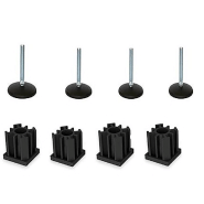 Pied en zinc M10x90 avec 100mm, base + inserts 30x30x1,5mm -Set of 4 Pied en zinc M10x90 avec 100mm, base + inserts 30x30x1,5mm -Set of 4