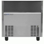 Machine à glaçons 80 kg moyenne pleine 22 g cube. Stockage 40 kg. Carrosserie en acier inoxydable. Condensation à l'air ou à l'eau. ICETECH SS80M