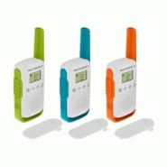 Motorola T42 Triple Pack – PMR446, 16 canaux, 4 km, multicolore, étanche - Polycarbonate 59T42TRIPLEPACK Motorola T42 Triple Pack – PMR446, 16 canaux, 4 km, multicolore, étanche - Polycarbonate 59T42TRIPLEPACK
