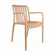 Pack 4 chaises empilables Supra-tek polypropylène 58x56x81cm beige