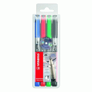 Stabilo - Write-4-all - Pochette de 4 Stylos-feutres - 1 mm - Vert/Rouge/Bleu/Noir - 4006381137140