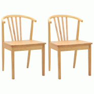VidaXL Chaise de salle à manger 2 pcs Naturel Modèle Atlas Riviera Plus - 42020396