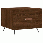 VidaXL Table basse Chêne marron 50x50x40 cm Bois d'ingénierie Modèle Aero Ligne Pro - 829346