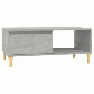 VidaXL Table basse Gris béton 90x50x36,5 cm Bois d'ingénierie Modèle Terrasse Polaris Plus - 821048