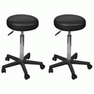 VidaXL Tabourets De Bureau Lot De 2 Noir 35,5x84 Cm Similicuir - noir 277176 VidaXL Tabourets De Bureau Lot De 2 Noir 35,5x84 Cm Similicuir - noir 277176