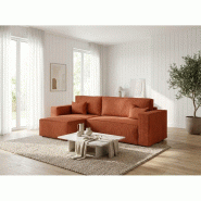 Vivabita Canapé d'angle convertible réversible en velours côtelé Charly - 3665367352918