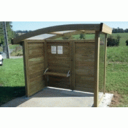 Abri bus mbav002 / structure en bois / bardage en bois / avec banc assis-debout