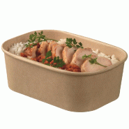 Barquette fibre de bambou naturel 580ml - par 300
