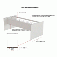 Bureau de Direction E9 - Officity - 165, Orme gris, Sous-mains anthracite: oui