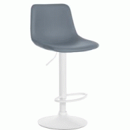 CLP Tabouret de bar Divo en Similicuir Pied trompette en Métal Gris/Blanc - gris polyester 321693 CLP Tabouret de bar Divo en Similicuir Pied trompette en Métal Gris/Blanc - gris polyester 321693