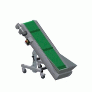 Convoyeur / tapis incliné sur roulette ou fixe, équipé de séparateurs en spirale ou à rouleaux Convoyeur / tapis incliné sur roulette ou fixe, équipé de séparateurs en spirale ou à rouleaux