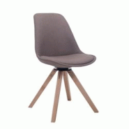 Décoshop26 - Chaise de salle à manger x1 chaise visiteur assise pivotant à 360° en tissu taupe piètement en bois carré clair 10_0003478 - 300025 Décoshop26 - Chaise de salle à manger x1 chaise visiteur assise pivotant à 360° en tissu taupe piètement en bois carré clair 10_0003478 - 300025