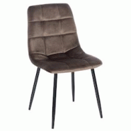Décoshop26 - Chaise de salle à manger x1 coutures forme carrées en tissu velours marron pieds en métal noir 10_0001962 - marron 3000250768719 Décoshop26 - Chaise de salle à manger x1 coutures forme carrées en tissu velours marron pieds en métal noir 10_0001962 - marron 3000250768719