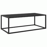 Décoshop26 - Table basse design moderne et contemporaine avec verre trempé et acier noir 100 x 50 x 35 cm DEC039878 - noir verre 3000264635496