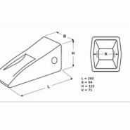 Dent de godet abrasion  9n4352