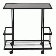 Desserte à roulettes en verre trempé Fuji Hanah Home - noir 8684284029654 Desserte à roulettes en verre trempé Fuji Hanah Home - noir 8684284029654