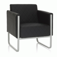 Divan lounge ARUBA cadre argentin similicuir 1 place noir hjh OFFICE - noir plastique 713300 Divan lounge ARUBA cadre argentin similicuir 1 place noir hjh OFFICE - noir plastique 713300
