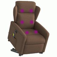 Fauteuil inclinable de massage électrique Marron Tissu Modèle Delvarine - 8721102961502