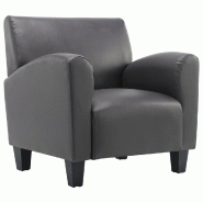 Helloshop26 - Fauteuil chaise siège lounge design club sofa salon gris synthétique 1102207/3 - gris polyester 3000141611308
