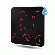 Horloge LED Style II 7 Date, IP55, alimentation 230V, AFNOR, LED rouge - BODET