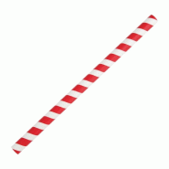 Pailles à smoothie compostables en papier rouges 210mm (lot de 250) - FIESTA COMPOSTABLE - 5050984598395