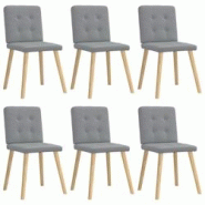 VidaXL Chaises à Manger Lot De 6 Gris Clair Tissu - gris 8721158568830 VidaXL Chaises à Manger Lot De 6 Gris Clair Tissu - gris 8721158568830