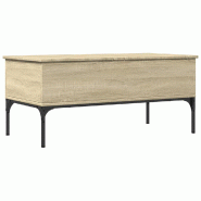 VidaXL Table basse chêne sonoma 100x50x45cm bois d'ingénierie et métal Modèle Élégia Chic - 845412