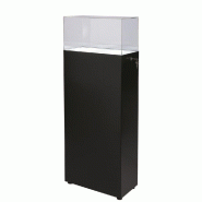 Vitrine colonne LED cloche PMMA - H30cm - Base en PMMA noir - 50x25x100 cm - Éclairage LED 16W